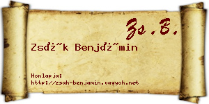 Zsák Benjámin névjegykártya