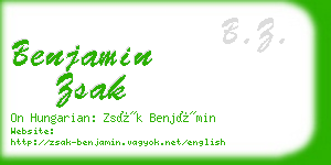 benjamin zsak business card